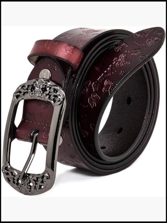 Vintage Carved Leather Belt for Jeans with Elegant Gift Box main image 5